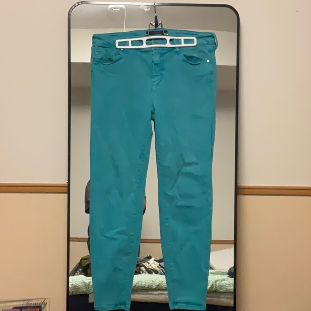 Teal cropped Liverpool jeans